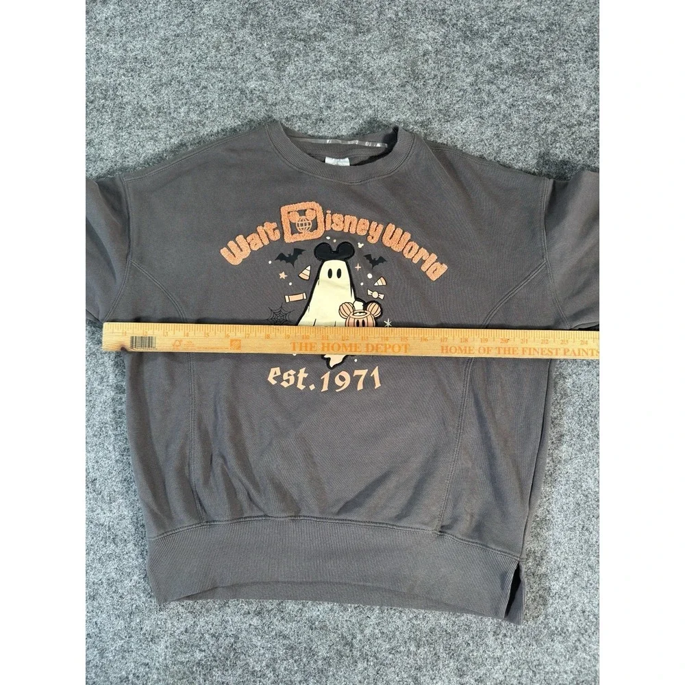 2024 Disney World Mickey Ears Hat Ghost Embroidered Crewneck Sweatshirt XS